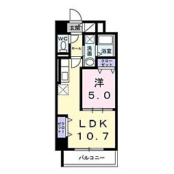 ウィングコート天王寺 1LDKの間取図画像