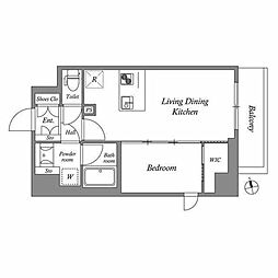 AUFTAKT 天王寺 1LDKの間取図画像