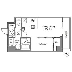 AUFTAKT 天王寺 1LDKの間取図画像