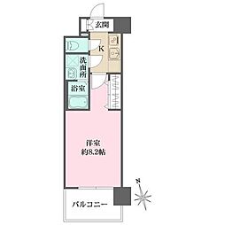 リヴェント玉造 1Kの間取図画像