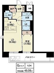 スプランディッド難波3 1LDKの間取図画像