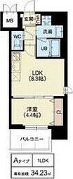 スプランディッド難波3 1LDKの間取図画像