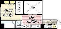 ゼウス桜川プレミアム 1DKの間取図画像