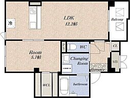 サンティエ福島吉野 1LDKの間取図画像