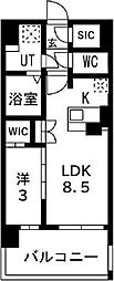 アーバンパーク御幣島 1LDKの間取図画像