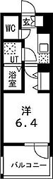 アーバンパーク御幣島 1Kの間取図画像