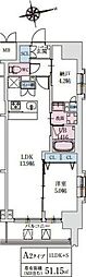 スプランディッド上本町WESTII 1SLDKの間取図画像