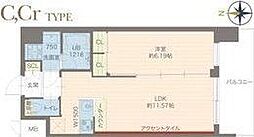 プレジオ城東 1LDKの間取図画像