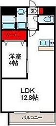 Cherry Blossom 五条通 1LDKの間取図画像