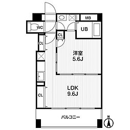 アーデンタワー立売堀 1LDKの間取図画像