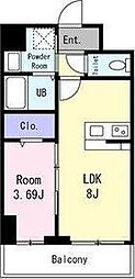 GRAN PASEO 江坂 1LDKの間取図画像