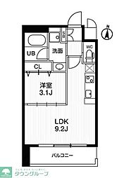 アーバンフラッツ西中島 1LDKの間取図画像