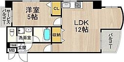 フェルザ今宮戎 1LDKの間取図画像