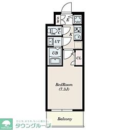 S-RESIDENCE都島Elegant 1Kの間取図画像