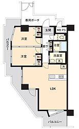 ネオコーポ阿倍野 2LDKの間取図画像