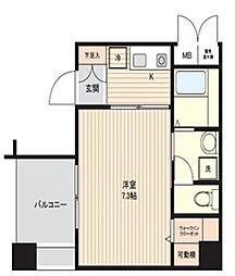 ジェネーゼグラン上本町 1Kの間取図画像