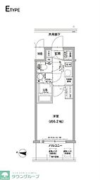 エスリード大阪梅田リュクス 1Kの間取図画像