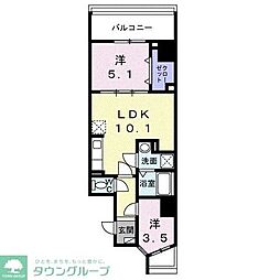 ネオ・ツリー・レジデンス難波 2LDKの間取図画像