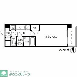 メインステージ大阪福島 1Kの間取図画像