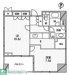 アーデンタワー福島ウエスト 1LDKの間取図画像