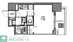 S-RESIDENCENambaDaikokuchoDeux 1Kの間取図画像