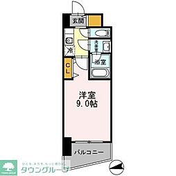 カスタリアタワー肥後橋 1Kの間取図画像