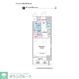COMFORIA江坂広芝町 1Kの間取図画像