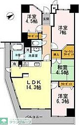 カスタリア阿倍野 4LDKの間取図画像