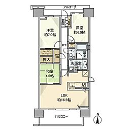 プラウドシティ塚口マークフォレスト 3LDKの間取図画像