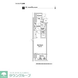 コンフォリア心斎橋EAST 1Kの間取図画像