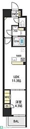 Laforme鎗屋町 1LDKの間取図画像