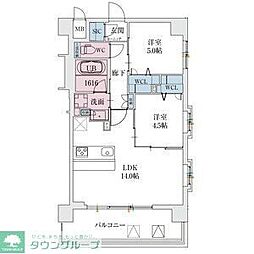 スプランディッド天王寺SOUTH 2LDKの間取図画像