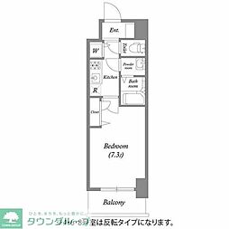 プランドール北浜 1Kの間取図画像