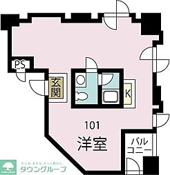 新大阪GHビル ワンルームの間取図画像