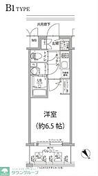 エスリード大阪プライムゲート 1Kの間取図画像