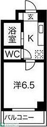ホリック1 1Kの間取図画像