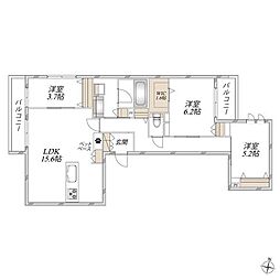 (仮称)吹田市千里山西6丁目へーベルメゾン 3LDKの間取図画像