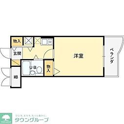 メロディーハイム淡路 1Kの間取図画像