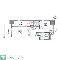 シーズンフラッツ南森町PREMIER 1SLDKの間取図画像