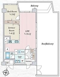 グリーンパーク第6綾瀬 1SLDKの間取図画像