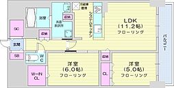 札幌市中央区北三条西12丁目マンション 2LDKの間取図画像