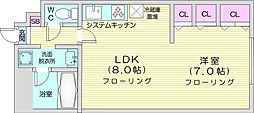 ナカウビルユー・ハイツ昴 1LDKの間取図画像
