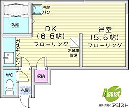 アメニティハイム壱番館 1DKの間取図画像