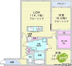 FERIZSARA 2LDKの間取図画像
