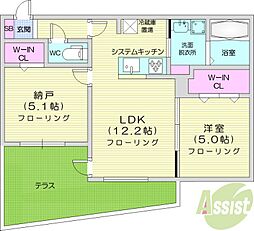 札幌市中央区南四条西25丁目マンション 2LDKの間取図画像