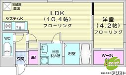 スペチアーレ南郷(栄通17丁目MS) 1LDKの間取図画像