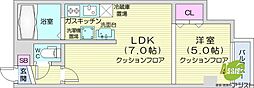 パークヒルズ中央411 1DKの間取図画像