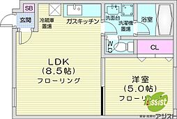 OMレジデンスN36 1LDKの間取図画像