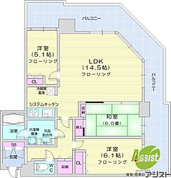 ライオンズマンション札幌スカイタワー 3LDKの間取図画像