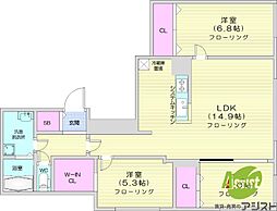 TーSTAGE FUSHIMI 3LDKの間取図画像